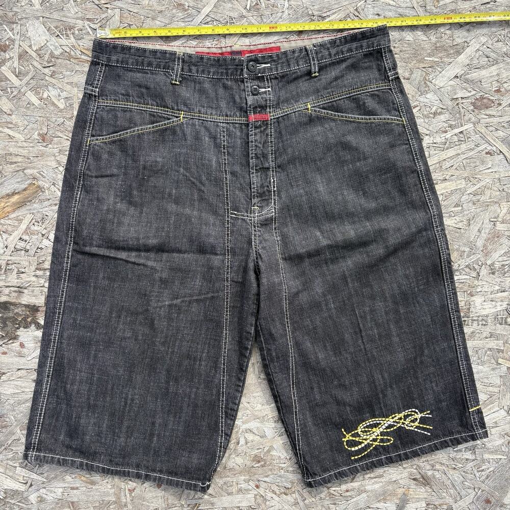 Marithe Francois Girbaud Jean Shorts Size 38 Denim Dark Wash 39x15 Y2K Hip Hop